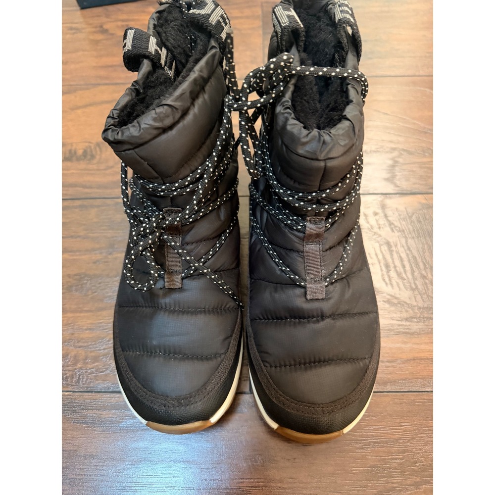 The‎ North Face Thermoball Lace Up Black Puffer Winter Boots Womens 10 NF0A4AZG